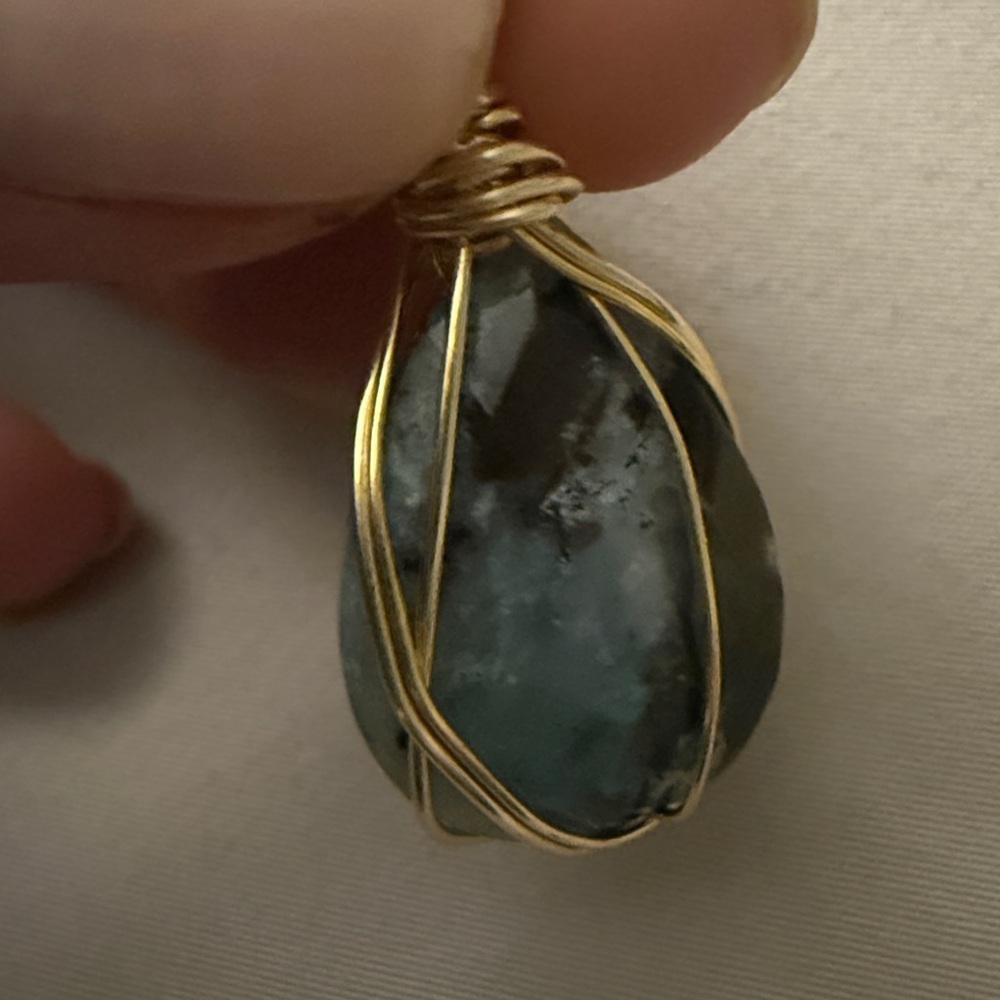 Aquaprase™ Faceted Pendant | Rare Blue-Green Chalcedony • Earth & Ocean Energy - Picture 9 of 9